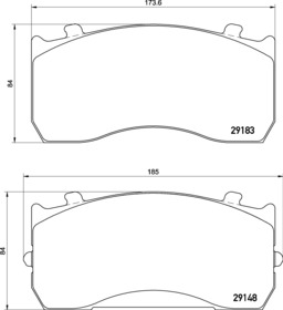 SADA BRZDOVÝCH DESTIČEK CVP035K MERCEDES 185X84X27/34