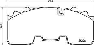 SADA BRZDOVÝCH DESTIČEK CVP092K BPW/KNORR 210,9X92,5X30