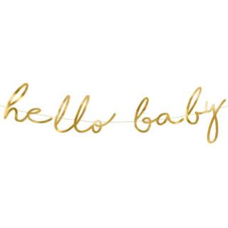 Banner Hello Baby zlatý 18 x 70 cm