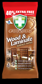 Green Shield Wood & Laminate 70ks - vlhčené ubrosuky na nábytek a laminát