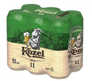 Velkopopovický Kozel světlý ležák 11° plech 6x0,5l