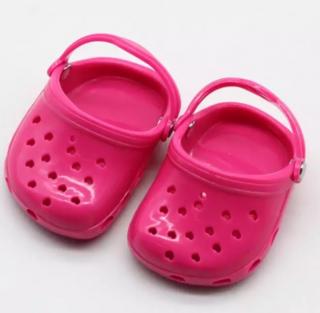 Růžové crocsy pro panenku American girl a Baby Born 43 cm