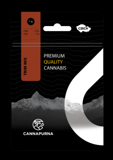 Cannapurna CBD květy konopí 12 % indoor TRIM mix - 1 % THC Hmotnost: 20 g