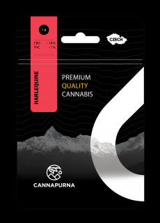 Cannapurna CBD květy konopí 18 % Harlequine indoor - 1 % THC Hmotnost: 5 g