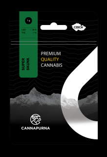 Cannapurna CBD květy konopí 18 % Super Skunk indoor - 1 % THC Hmotnost: 1 g