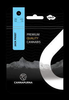 Cannapurna CBD květy konopí 20 % Jack Frost indoor - 1 % THC Hmotnost: 1 g