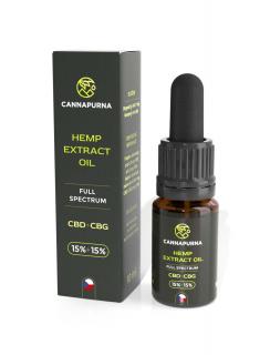 Cannapurna CBG konopný olej 15 % full spectrum  - THC 0,2 % (10 ml) příchuť - konopná Množství: 1