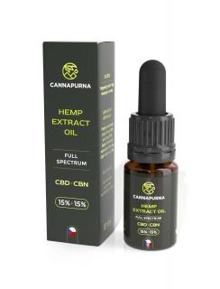 Cannapurna CBN konopný olej 15 % full spectrum  - THC 0,2 % (10 ml) příchuť - konopná Množství: 1