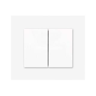 Dvojitý vypínač Obzor DECENTE - PLEXI Schéma zapojení: Přepínač sériový, řazení 5 (klasický dvojvypínač), Varianty: Rám: Plexi bílá, Kryt: bílý lesk