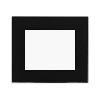 Skleněný vypínač Obzor DECENTE - SKLO (komplet) Schéma zapojení: Vypínač dvojpólový, řazení 2, Varianty: Rám: Sklo MAT černá mat, Kryt: bílý lesk