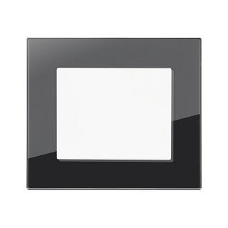Skleněný vypínač Obzor DECENTE - SKLO (komplet) Schéma zapojení: Vypínač dvojpólový, řazení 2, Varianty: Rám: Sklo zrcadlo ocel, Kryt: bílý lesk