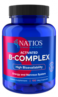 Natios Activated B-Complex, Aktivní formy vitamínů B, (vitamín B, imunita, nervový systém) 100 veganských kapslí