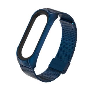 Mi Band 3/4/5/6 Milánský tah - náhradní náramek se zapínáním Modrá