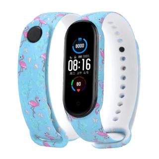 Mi Band 5/6 náhradní náramek - Modrý plameňák