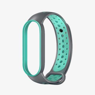 Mi Band 5/6 náhradní náramek - Sportovní prodyšný perforovaný šedo-zelená