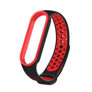 Mi Band 7 náhradní náramek - Sportovní prodyšný perforovaný černo-červená