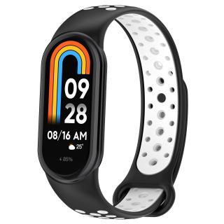 Mi Band 8 náhradní náramek - Sportovní prodyšný perforovaný Černo bílá