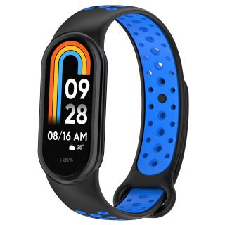 Mi Band 8 náhradní náramek - Sportovní prodyšný perforovaný Černo modrá