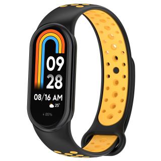 Mi Band 8 náhradní náramek - Sportovní prodyšný perforovaný Černo žlutá