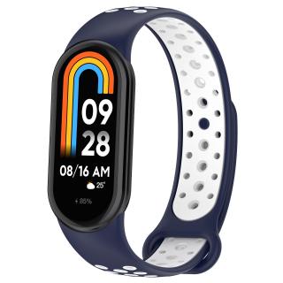 Mi Band 8 náhradní náramek - Sportovní prodyšný perforovaný Modro bílá