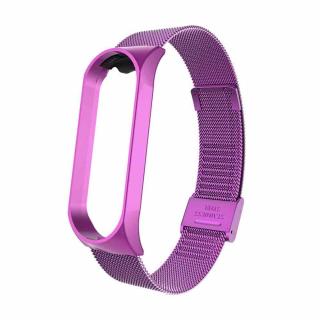 Milánský tah II pro Mi Band 3/4/5/6 - se zapínáním (výprodej) Světle fialová