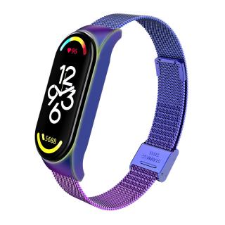 Milánský tah - kovový náhradní řemínek pro Mi Band 7 se zapínáním Vícebarevná