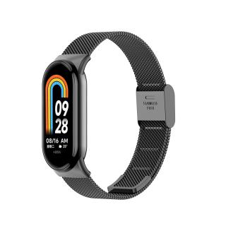 Milánský tah - kovový náhradní řemínek pro Mi Band 8 Černá