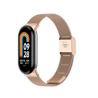 Milánský tah - kovový náhradní řemínek pro Mi Band 8 Rose Gold