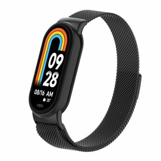 Milánský tah magnetický - kovový náhradní řemínek pro Mi Band 8 Černá