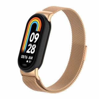 Milánský tah magnetický - kovový náhradní řemínek pro Mi Band 8 Rose Gold