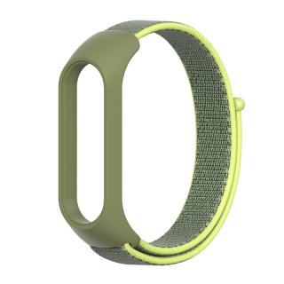 Nylon - Mi Band 5/6 náhradní náramek na suchý zip Jablečně zelená 2