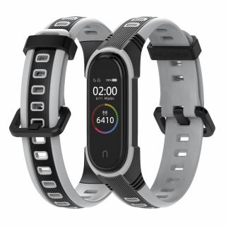 Xiaomi Mi Band 3/4 náhradní náramek - Design Černá-šedá