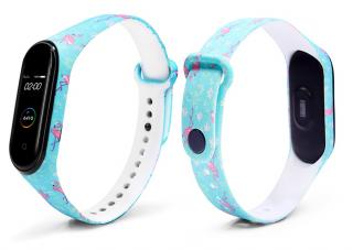 Xiaomi Mi Band 3/4 náhradní náramek - Modrý Plameňák