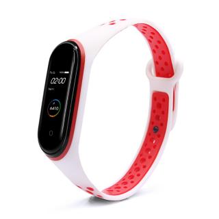 Xiaomi Mi Band 3/4 náhradní náramek Sportovní prodyšný Bílo červený