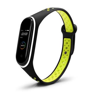 Xiaomi Mi Band 3/4 náhradní náramek Sportovní prodyšný Černo zelený