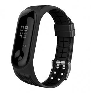 Xiaomi Mi Band 3/4 náhradní náramek Texturovaný Lines, Černá