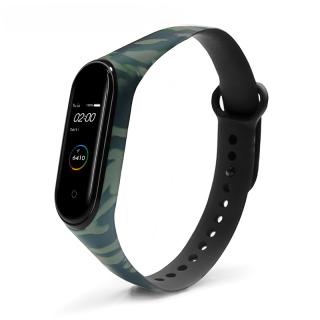 Xiaomi Mi Band 3/4 náhradní náramky - Kamufláž (maskáč) Zelená