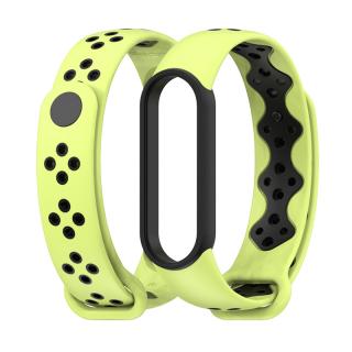 Xiaomi Mi Band 5/6 náhradní náramek - Dvoubarevný sportovní Apple green-černá