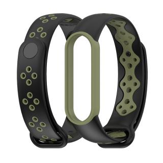 Xiaomi Mi Band 5/6 náhradní náramek - Dvoubarevný sportovní Černá-armygreen