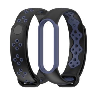 Xiaomi Mi Band 5/6 náhradní náramek - Dvoubarevný sportovní Černá-modrá