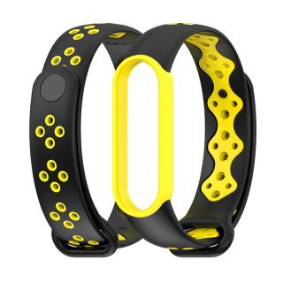 Xiaomi Mi Band 5/6 náhradní náramek - Dvoubarevný sportovní Černá-žlutá