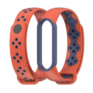 Xiaomi Mi Band 5/6 náhradní náramek - Dvoubarevný sportovní Oranžovomodrá