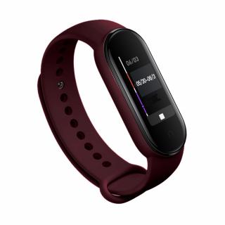 Xiaomi Mi Band 5/6 náhradní náramek - Jednobarevný Vínově červená