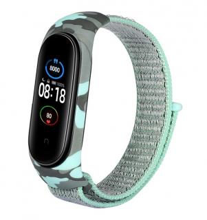 Xiaomi Mi Band 5/6 náhradní náramek - Nylon maskáč Cyan