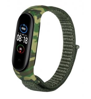 Xiaomi Mi Band 5/6 náhradní náramek - Nylon maskáč Zelená