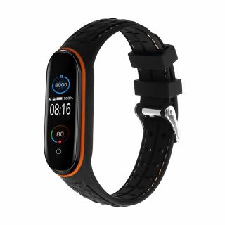 Xiaomi Mi Band 5/6 náhradní texturovaný náramek Lines, Oranžová