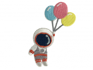 Nalepovací nášivka Astronaut a balónky  7,3 x 2,5 cm