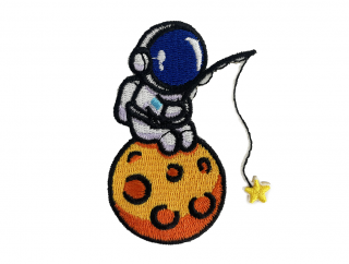 Nalepovací nášivka Kosmonaut chytá hvězdy 7,5 x 5 cm