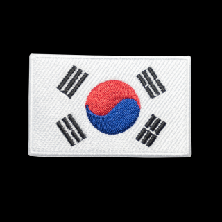 Nažehlovací nášivka Jižní Korea vlajka  8 x 5 cm