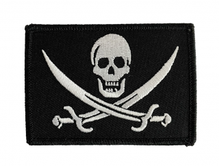 Nažehlovací nášivka Jolly Roger Pirate Rozměr:  8 x 6 cm